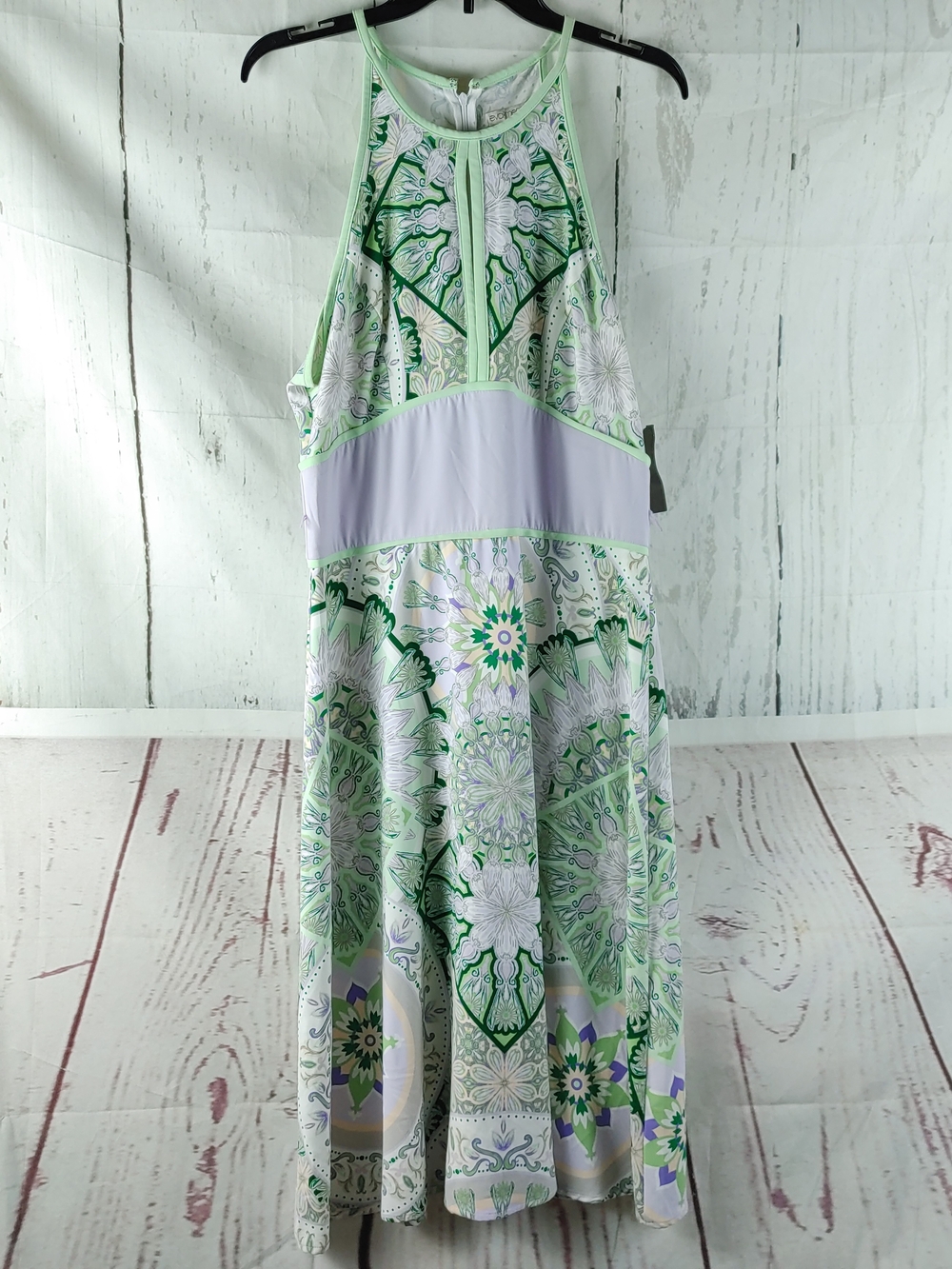 eva mendes for New York & Company Green and Lavender Halter Maxi Dress